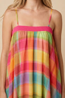 J.nna Prism Plaid Maxi Dress in Multicolor Check