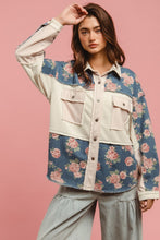 Load image into Gallery viewer, BiBi Printed Denim and Mix n Match Fabric Top in Denim Mix
