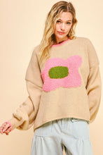 Load image into Gallery viewer, Davi &amp; Dani OVERSIZED Textured Knit Large Daisy Sweater in Beige
