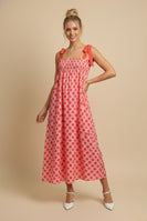 J.nna Polka Dot Maxi Dress in Pink Dot