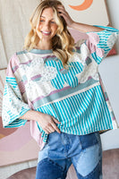 Oli & Hali Flower Patchwork Top in Pink