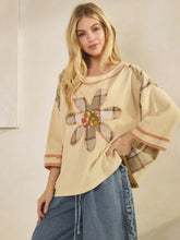 Load image into Gallery viewer, Sage+Fig Boho Bloom Waffle Knit Top in Natural

