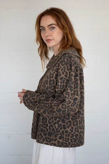 Things Between Button Down Top in Leopard