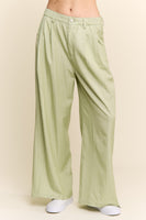 J.nna Striped Relax Fit Slacks in Pistachio