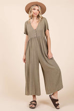 Load image into Gallery viewer, Mittoshop Mineral Washed Jumpsuit in Olive
