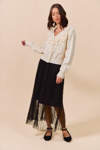 Load image into Gallery viewer, So Me Textured Flower Applique Knit Cardigan in Cream
