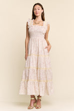 Load image into Gallery viewer, Davi &amp; Dani Flower And Bunnies Print Maxi Dress in Mocha
