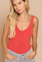 Load image into Gallery viewer, POL Solid Color Ribbed Sleeveless Top in Cherry Shirts &amp; Tops POL Clothing   
