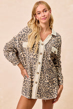 Load image into Gallery viewer, BiBi OVERSIZED Thermal Knit Shacket in Leopard
