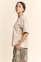 Davi & Dani Blossom Crowned Kitty Top in Beige