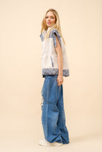 Load image into Gallery viewer, Blue B Quilted Paisley and Faux Shearling Vest in Off White
