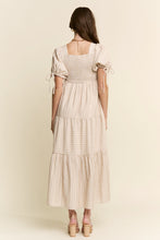 Load image into Gallery viewer, J.nna Textured Striped Maxi Dress in Taupe
