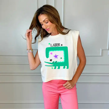 Poppy & Pine Later Gator Tank in Ivory