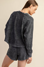 Load image into Gallery viewer, Rae Mode Mineral Washed Waffle Knit Set in Black
