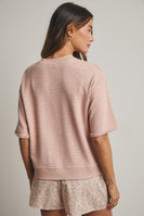 Wishlist Waffle Knit Top in Rose