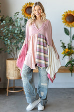 Load image into Gallery viewer, Oli &amp; Hali OVERSIZED Mixed Fabric Babydoll Top in Pink
