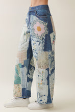 Load image into Gallery viewer, Veveret Digitally Printed Patchwork Denim Pants in Dark Denim
