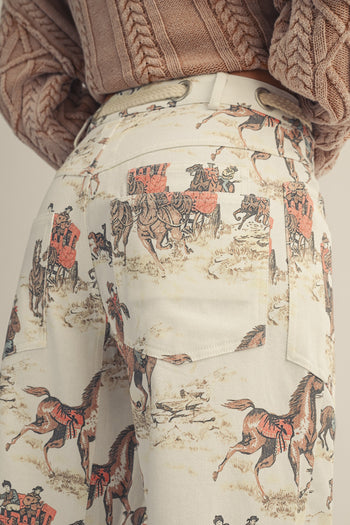 LovLov Frontier Reverie Equestrian Narrative Pants in Multi