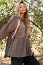 Load image into Gallery viewer, J.nna Mineral Washed Zip Up Jacket in Ash Gray
