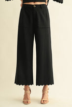 Load image into Gallery viewer, Jodifl Scallop Edge Solid Dressy Pants in Black
