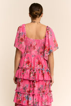 Load image into Gallery viewer, Davi &amp; Dani Floral Printed Ruffled Dress in Orchid Pink
