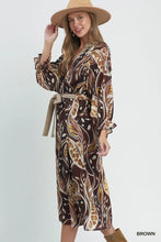 Load image into Gallery viewer, Umgee Abstract Print Midi Dress in Brown
