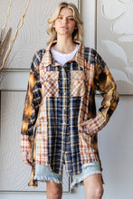 Load image into Gallery viewer, Oli &amp; Hali Mixed Plaid Button Down Top with Pearl Snap Buttons in Navy
