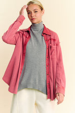 Load image into Gallery viewer, Davi &amp; Dani Textured Knit Button Down Top in Indian Pink
