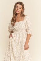 J.nna Floral Print Maxi Dress in Neutral