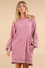 Load image into Gallery viewer, Very J Mineral Washed Terry Knit Dress in Rose
