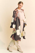 Load image into Gallery viewer, Davi &amp; Dani Bold Retro Floral Print Jacket in Mocha Brown
