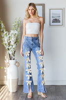 Oli & Hali High Waisted Jeans with Ribbon Bows in Denim