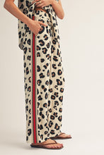 Load image into Gallery viewer, Jodifl Side Color Band Accent Leopard Pants in Red/Animal
