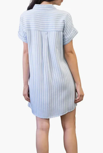 Blu Pepper Striped Dress in Chambray Multi