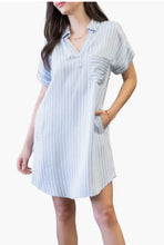 Load image into Gallery viewer, Blu Pepper Striped Dress in Chambray Multi
