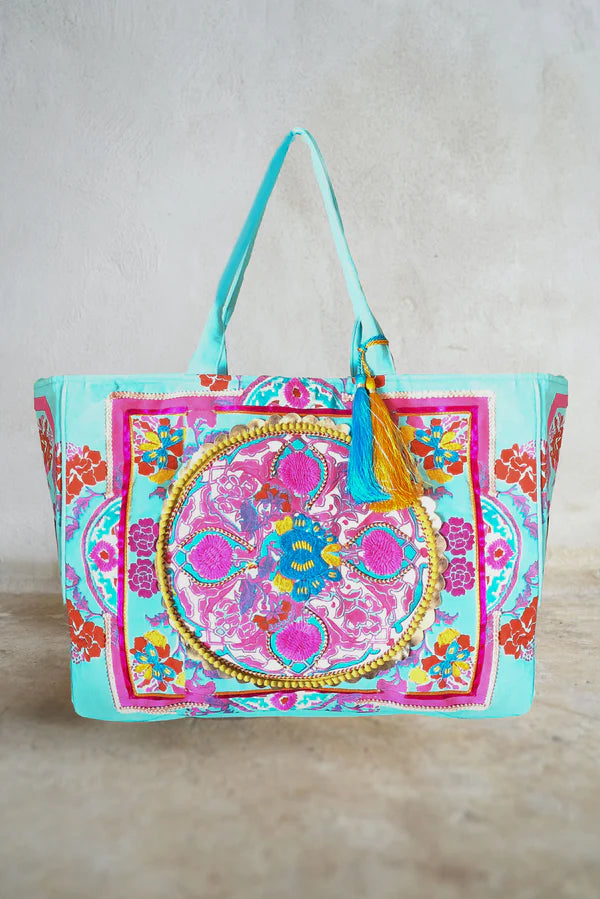 Debbie Katz Boho Beach Bag in Ocean