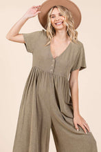 Load image into Gallery viewer, Mittoshop Mineral Washed Jumpsuit in Olive
