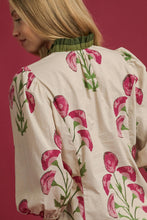 Load image into Gallery viewer, Umgee Floral Print Ruffle Top in Stone Mix
