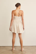 Load image into Gallery viewer, In February Cotton Mini Dress with Delicate Crochet Top in Natural
