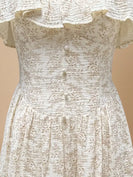 J.nna Floral Print Ruffle Detailed Maxi Dress in Taupe