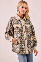 BiBi Mineral Washed Leopard Print Shacket