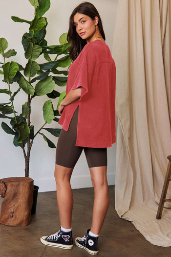 Davi & Dani Solid Color Top in Pink