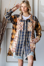 Load image into Gallery viewer, Oli &amp; Hali Mixed Plaid Button Down Top with Pearl Snap Buttons in Navy
