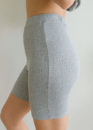 Things Between "JACIE" Biker Shorts in Heather Grey