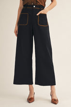 Load image into Gallery viewer, Jodifl Stitch Accent Wide Leg Solid Pants in Black
