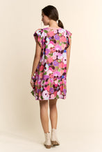 Load image into Gallery viewer, Davi &amp; Dani Ruffle Sleeve Floral Dress in Berry Pink
