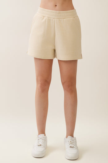 Veveret Striped Shorts in Light Mustard