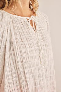 In February Crinkled Textured Top in Off White Shirts & Tops In February   