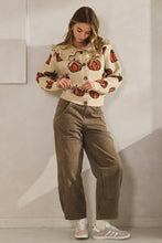 Load image into Gallery viewer, LovLov Sailor Collar Pumpkin with Ribbon Cardigan in Oatmeal
