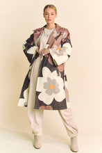 Load image into Gallery viewer, Davi &amp; Dani Bold Retro Floral Print Jacket in Mocha Brown
